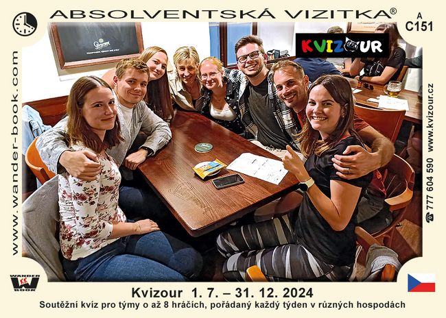 Absolventská, turistická vizitka Wanderbook - Kvizour